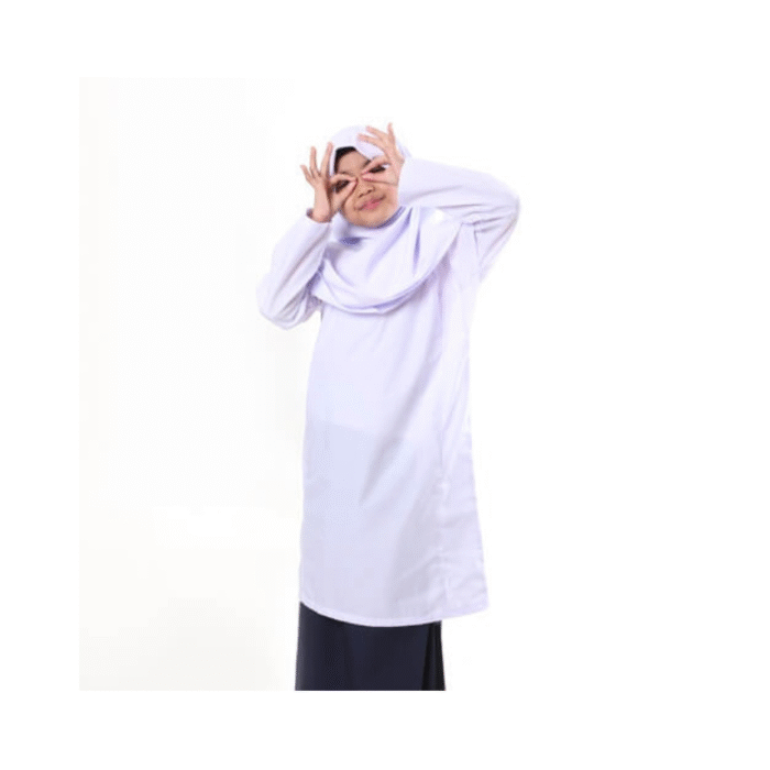Baju Kurung Putih Cotton - Image 2