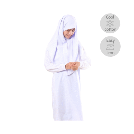 Cotton White Baju Kurung Lengan Cekak