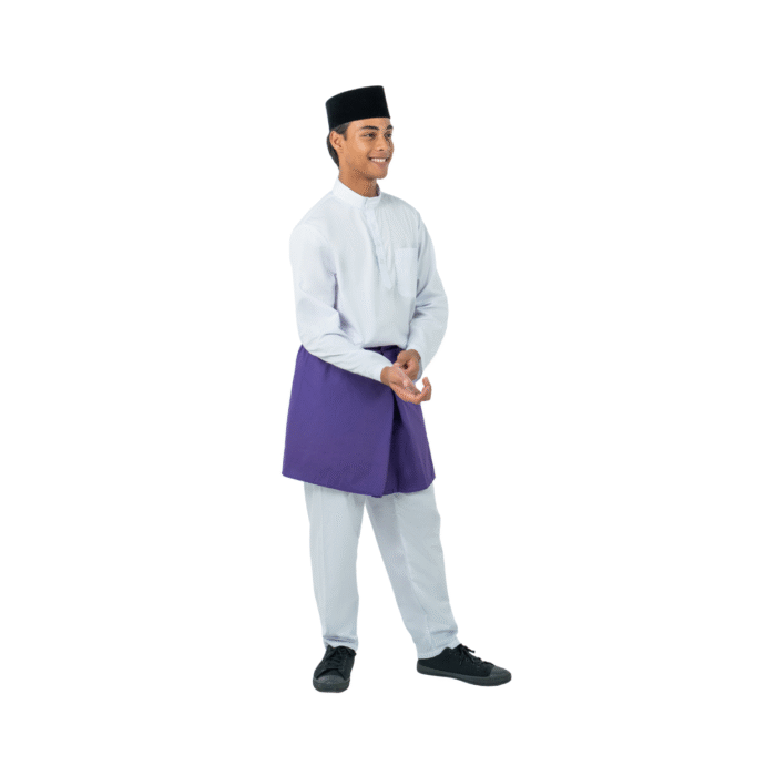 Set Baju Melayu Cotton White (Cekak Musang) - Image 2