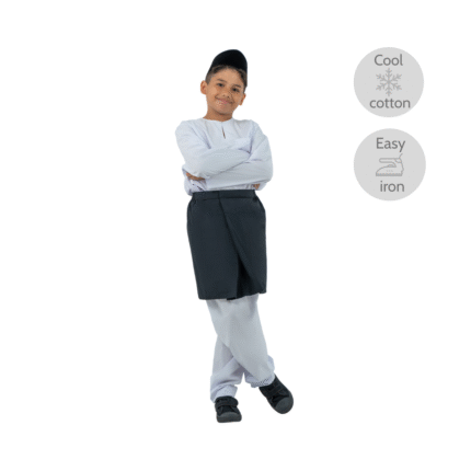 Cotton White Baju Melayu Set (Teluk Belanga)