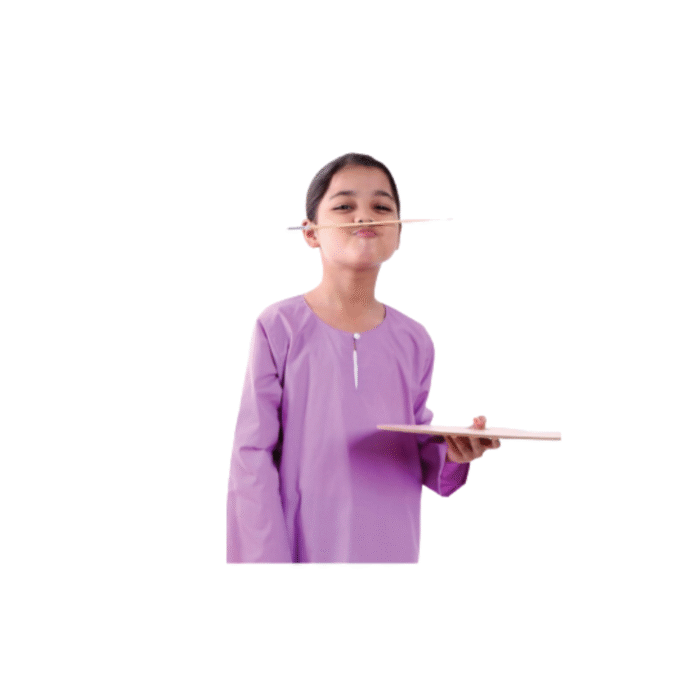 Cotton Purple Baju Kurung - Image 2