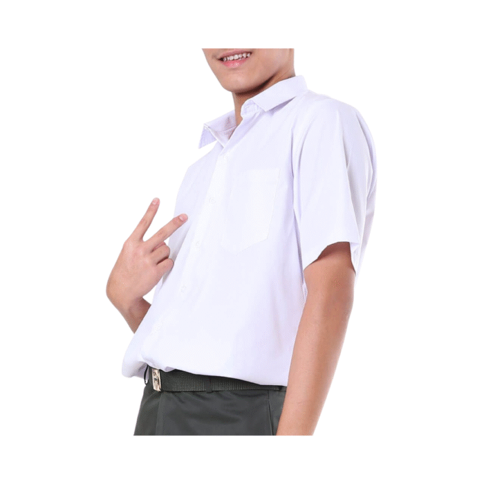 Cotton White Short Sleeve Shirt - Image 6