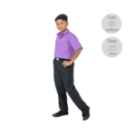 Cotton Purple Short Sleeve Shirt