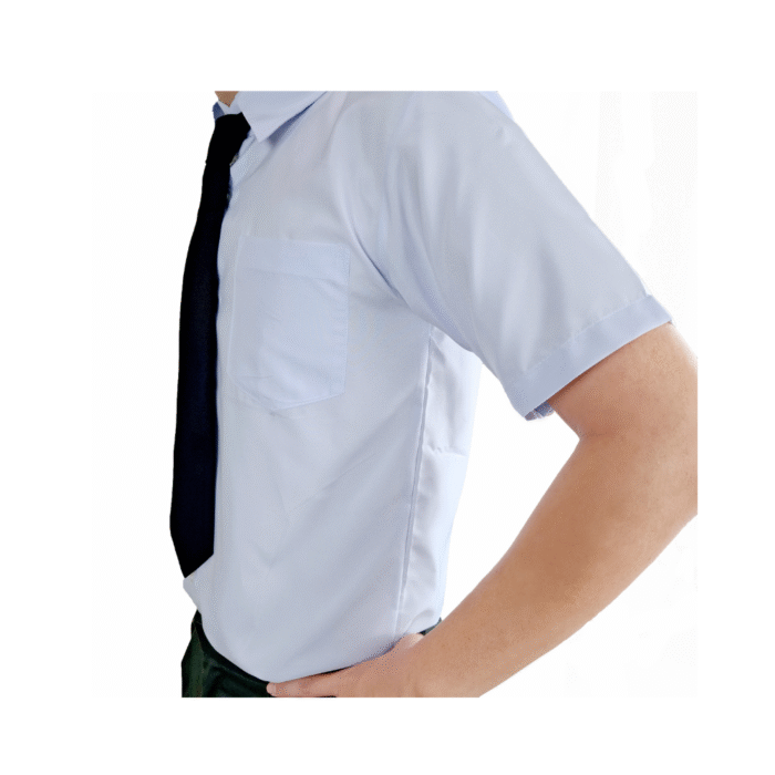 Wool Peach White Short Sleeve Shirt - Image 3