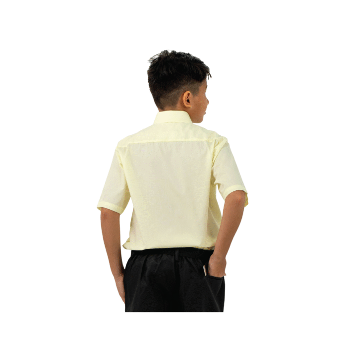 Cotton Yellow Short Sleeve Shirt - Image 4