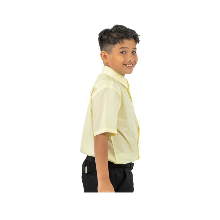 Cotton Yellow Short Sleeve Shirt - Image 3