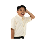 Cotton Beige Short Sleeve Shirt - Image 3