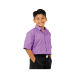 Cotton Purple Short Sleeve Shirt - Image 3