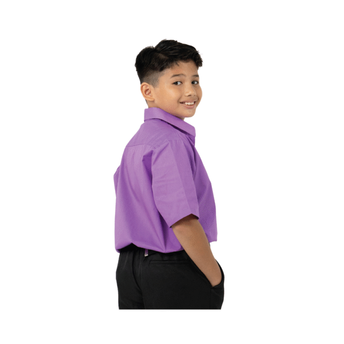 Cotton Purple Short Sleeve Shirt - Image 2