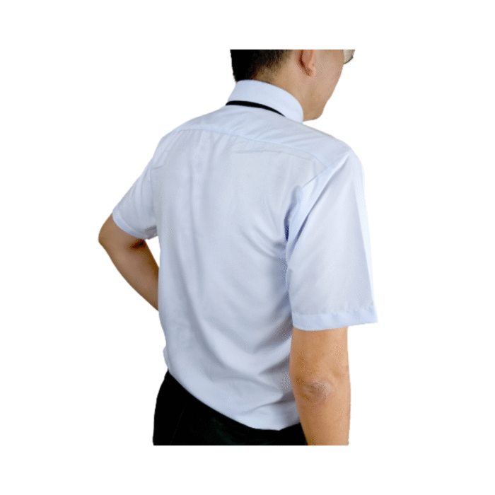 Wool Peach White Short Sleeve Shirt - Image 2