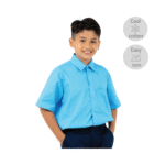 Cotton Light Blue Short Sleeve Shirt