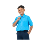 Cotton Light Blue Short Sleeve Shirt - Image 2