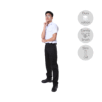 Seluar Panjang Hitam Potongan Slim (Tidak berlipat)