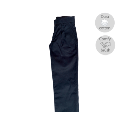 Cotton Black Long Pants (Pleated)