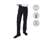 Seluar Panjang Hitam Potongan Slim (Tidak berlipat)