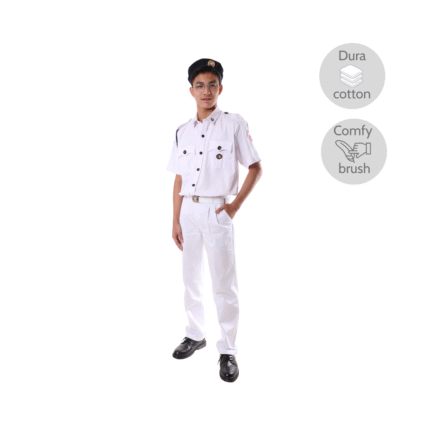 Cotton Pleated White Long Pants