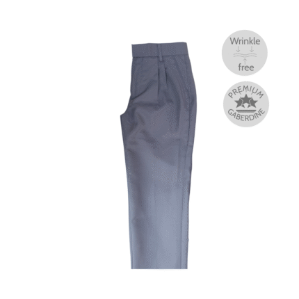 Gaberdine Grey Pleated Long Pants