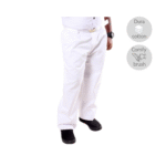 Elastic White Long Pants (Pleated)