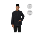 Set Baju Melayu Hitam Koshibo (Cekak Musang)