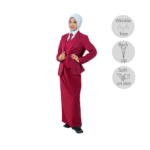 Koshibo Maroon Kain Susun Belakang/ Kain Kipas