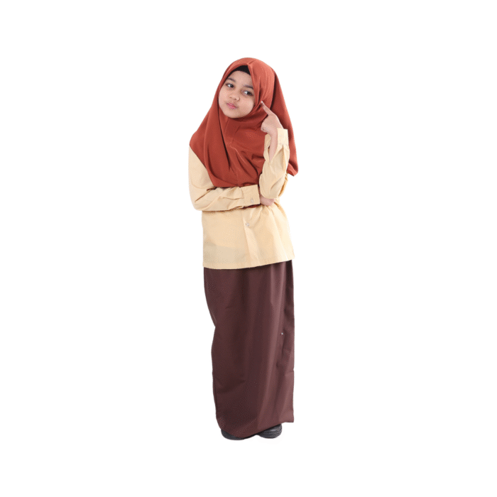 Rayon Viscose Brown Kain Susun Belakang/ Kain Kipas - Image 2