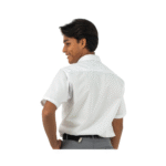 Cotton Slim Cut White Short Sleeve Shirt - Image 3