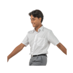 Cotton Slim Cut White Short Sleeve Shirt - Image 2