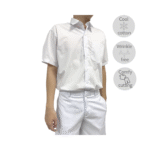 Cotton Asian Cut White Short Sleeve Shirt