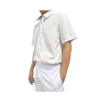 Cotton Asian Cut White Short Sleeve Shirt - Image 2