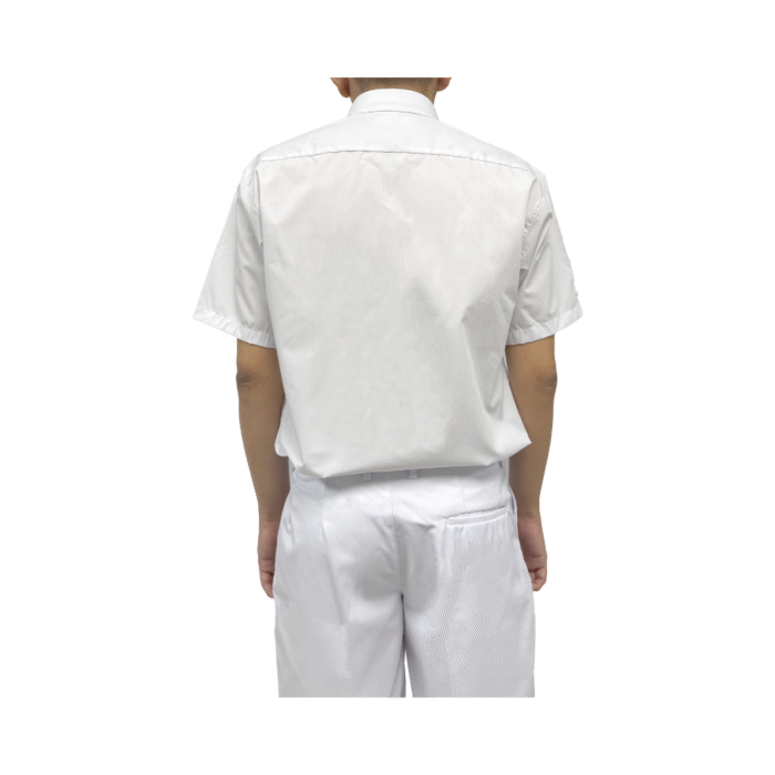 Cotton Asian Cut White Short Sleeve Shirt - Image 3
