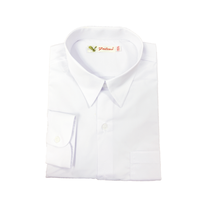 Cotton Asian Cut White Long Sleeve Shirt - Image 4