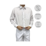 Cotton Asian Cut White Long Sleeve Shirt