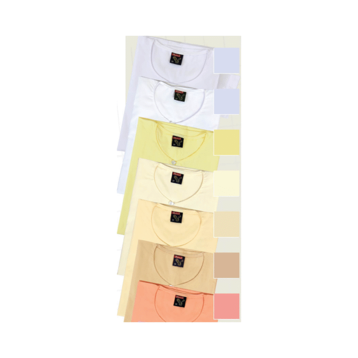 Cotton White Baju Kurung Lengan Cekak - Image 3