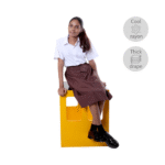 Rayon Viscose Brown Skirt