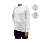Cotton Long Sleeve Round Neck White T-Shirt