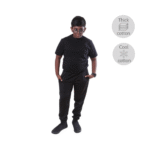 Cotton Short Sleeve Round-Neck Black T-Shirt