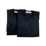 Cotton Short Sleeve Round-Neck Black T-Shirt - Image 3