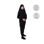 Cotton Long Sleeve Round-Neck Black T-Shirt