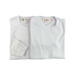 Cotton Long Sleeve Round Neck White T-Shirt - Image 4