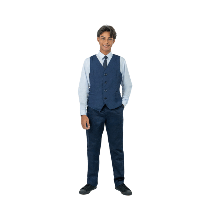 Secondary School Smart Cut Navy Blue Vest - Image 2